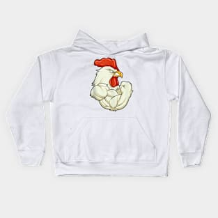 Rooster At The Gym - Muscle Fitness Training Bodybuilder Kids Hoodie